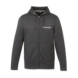 Adult Polyester Full-Zip Hooded Sweatshirt - Charcoal